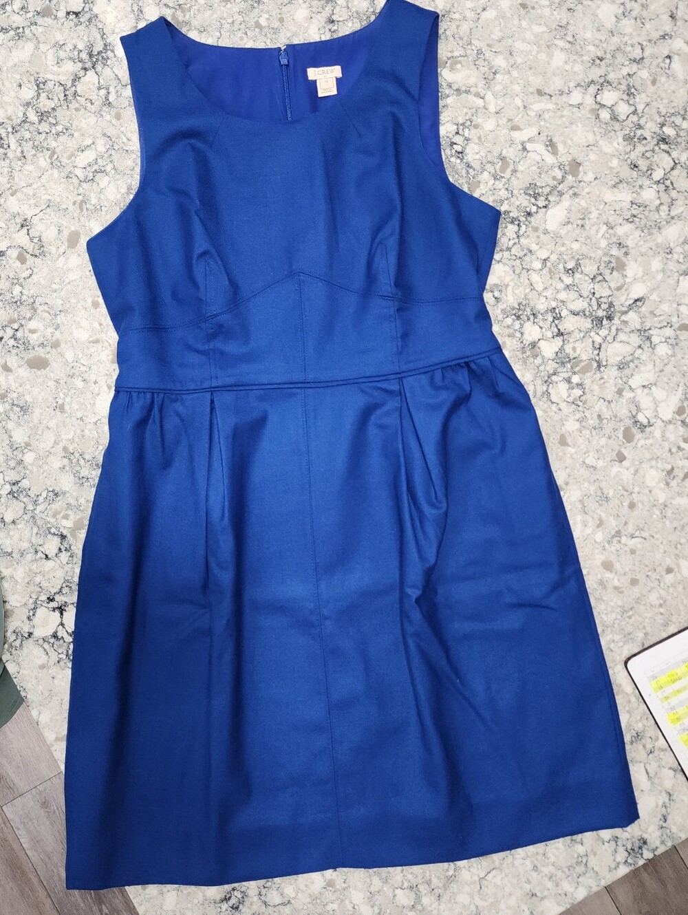 J. Crew Classic Festival Blue Sleeveless Silhouette "Allie" Dress Size 10